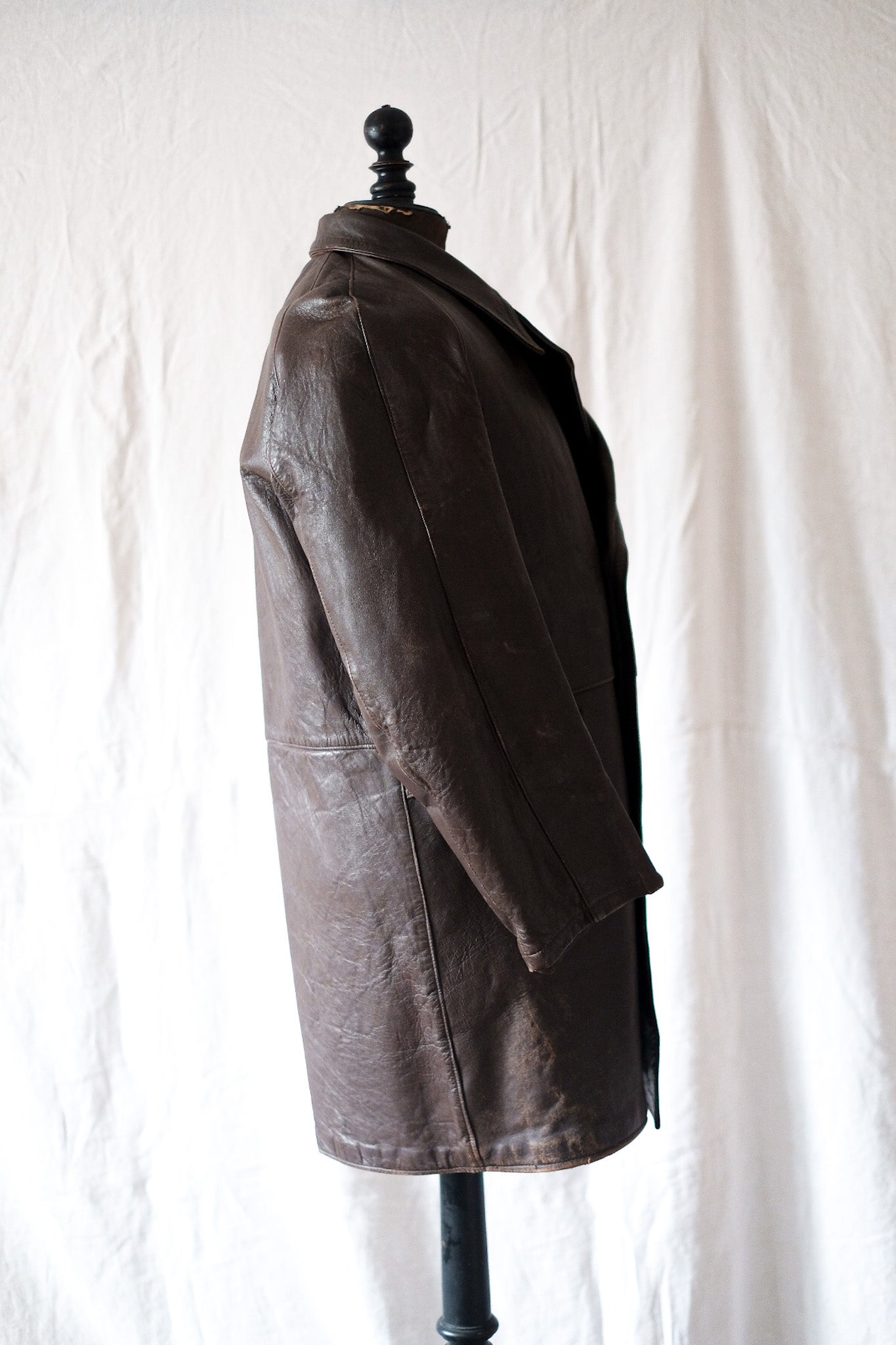 【~40's】French Vintage Horsehide Leather Coat