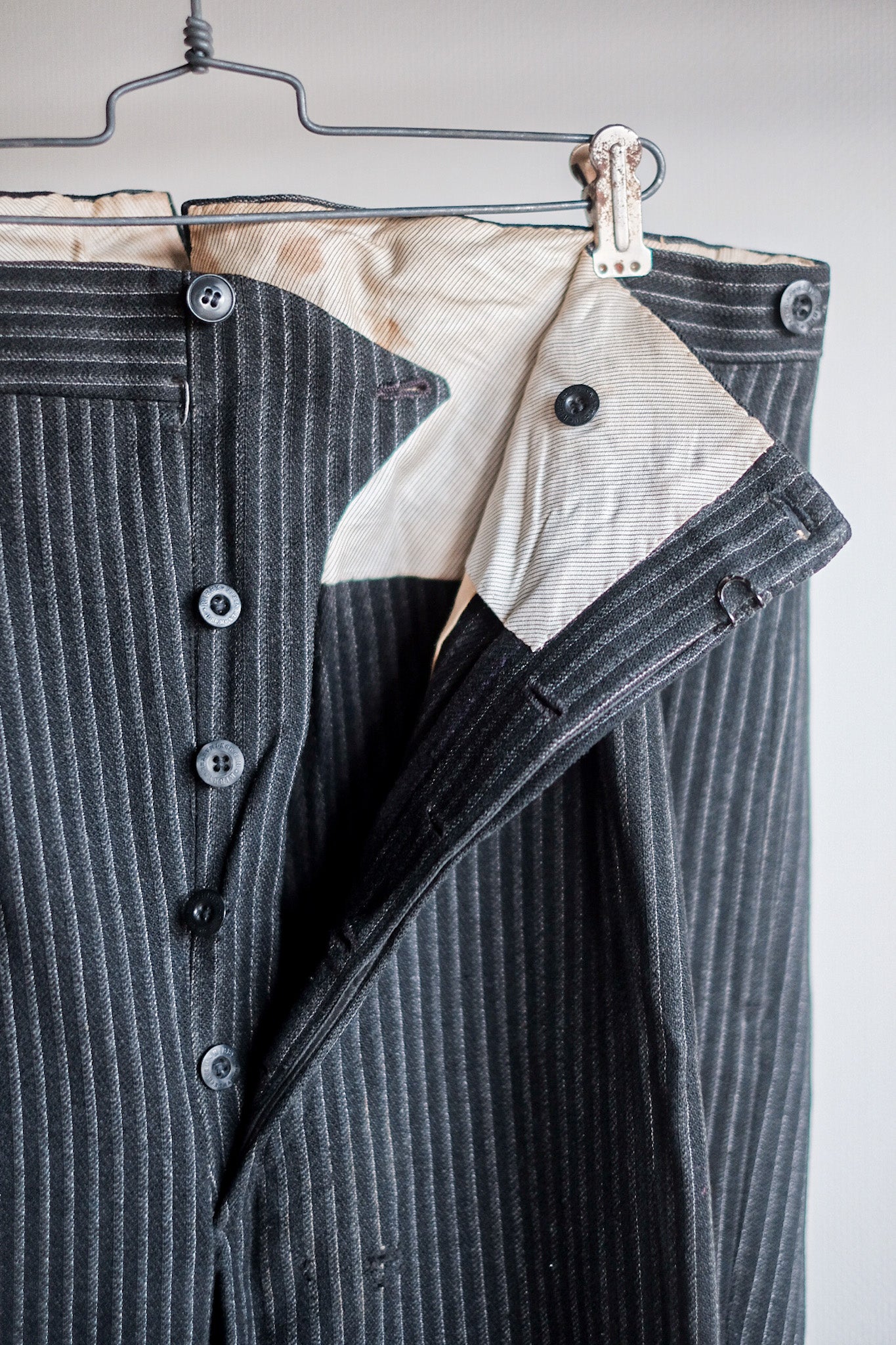 ［~30's］French Vintage Wool Striped Work Pants