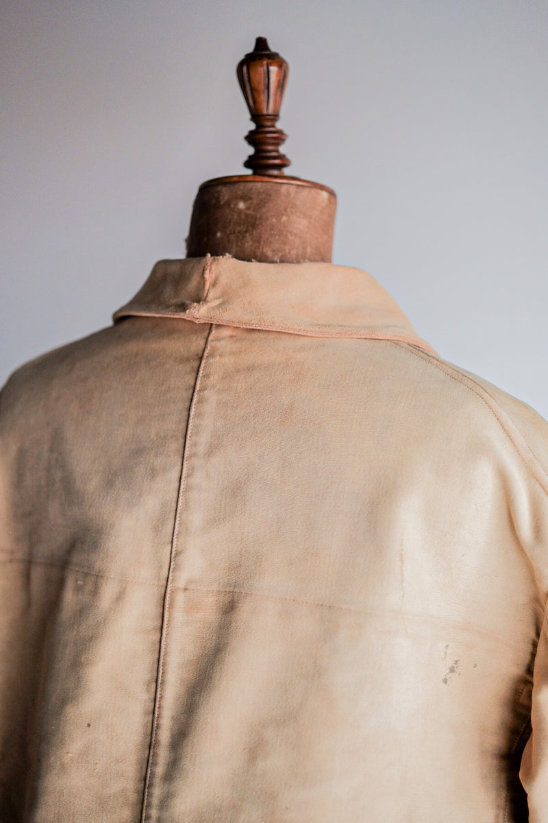 【~30's】French Vintage Moleskin Hunting Jacket With Chin Strap