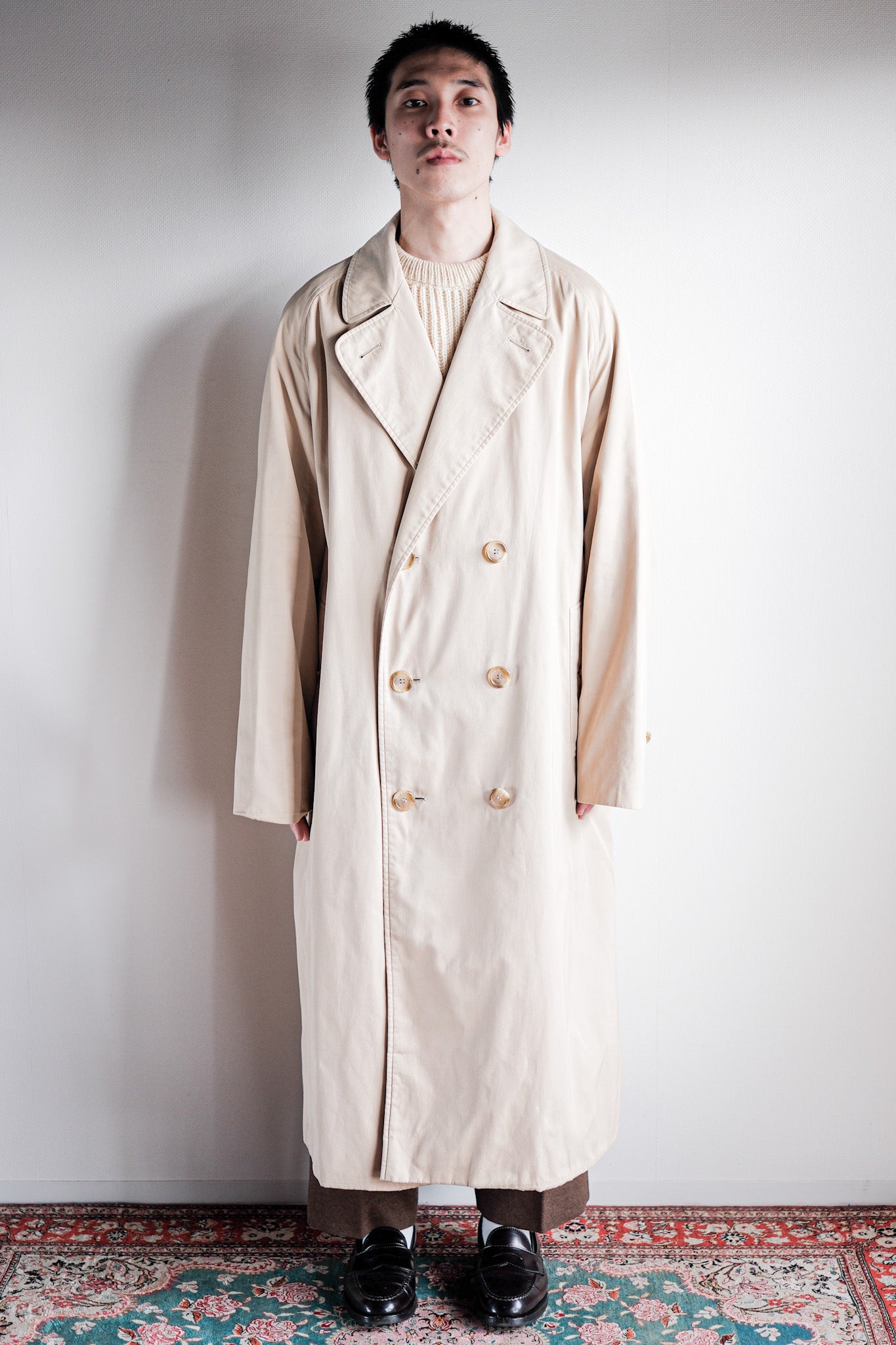 【~70's】Vintage Burberry's Single Raglan Double Breasted Coat "LODEN-FREY 別注"
