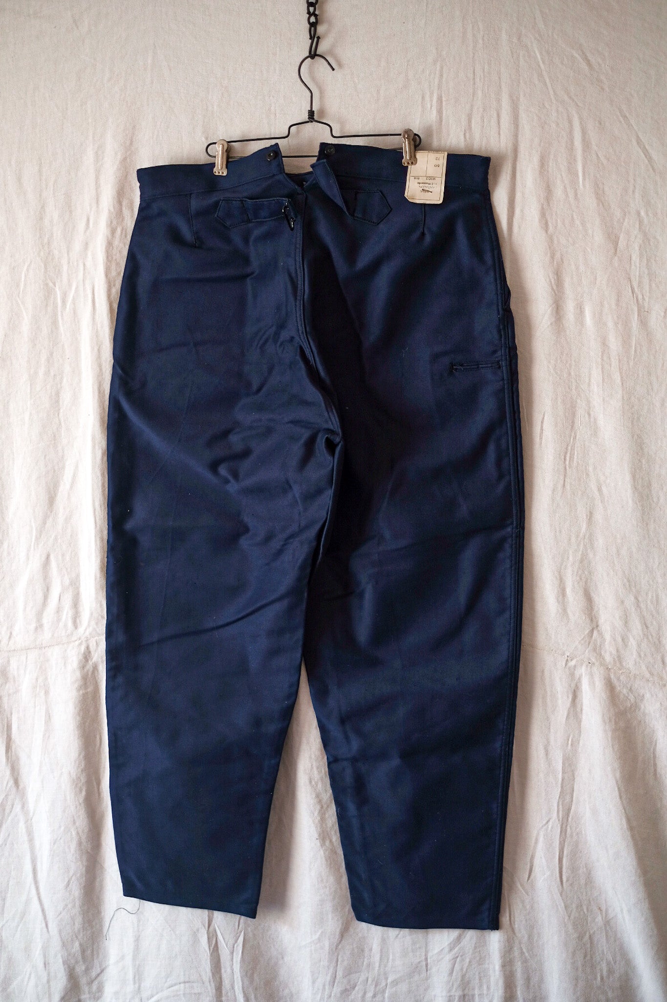 [~ 40's] กางเกงโมล่สกินสีน้ำเงินโบราณฝรั่งเศส "Adolphe Lafont" "Dead Stock"