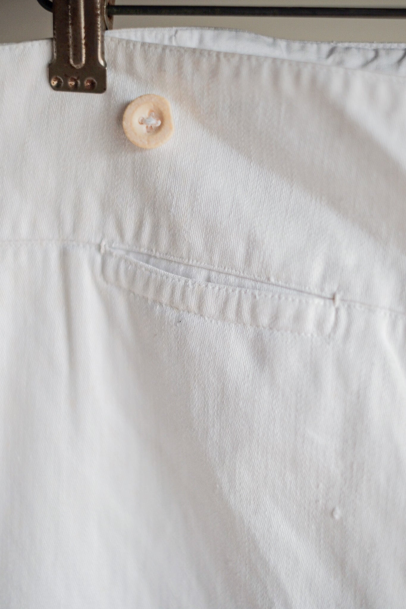 ［~30's］French Navy White Cotton Trousers