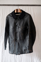 [~ 40's] แจ็คเก็ตหนัง le Corbusier French Vintage Jacket "Collar Wool"