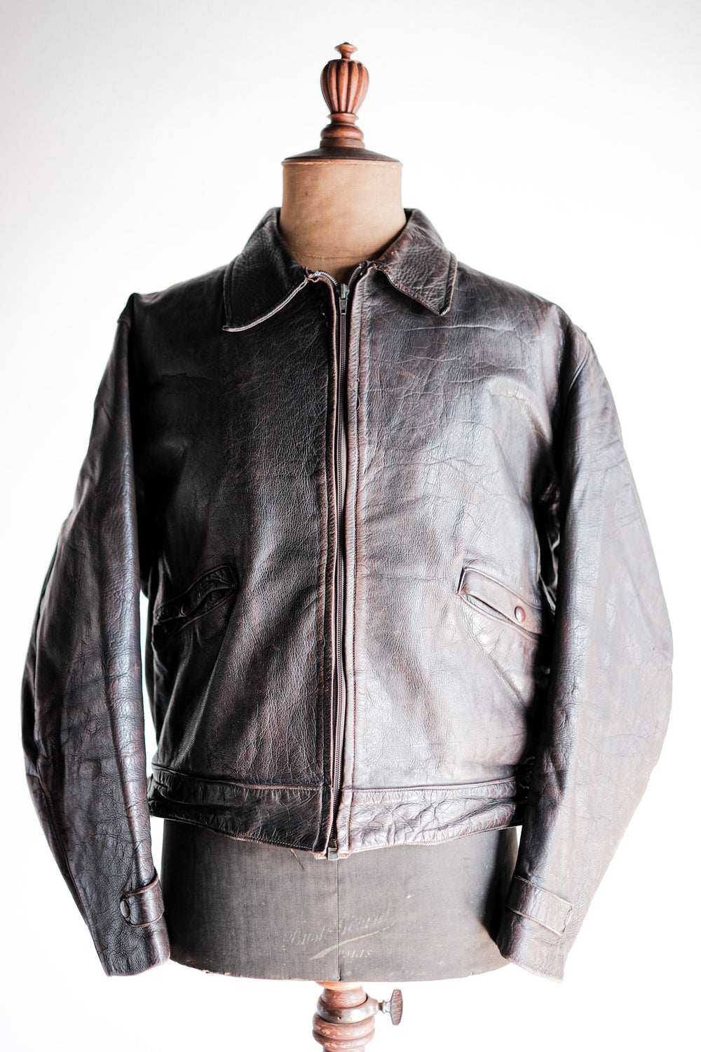 ［~40's］Australia Vintage Zip Up Leather Jacket