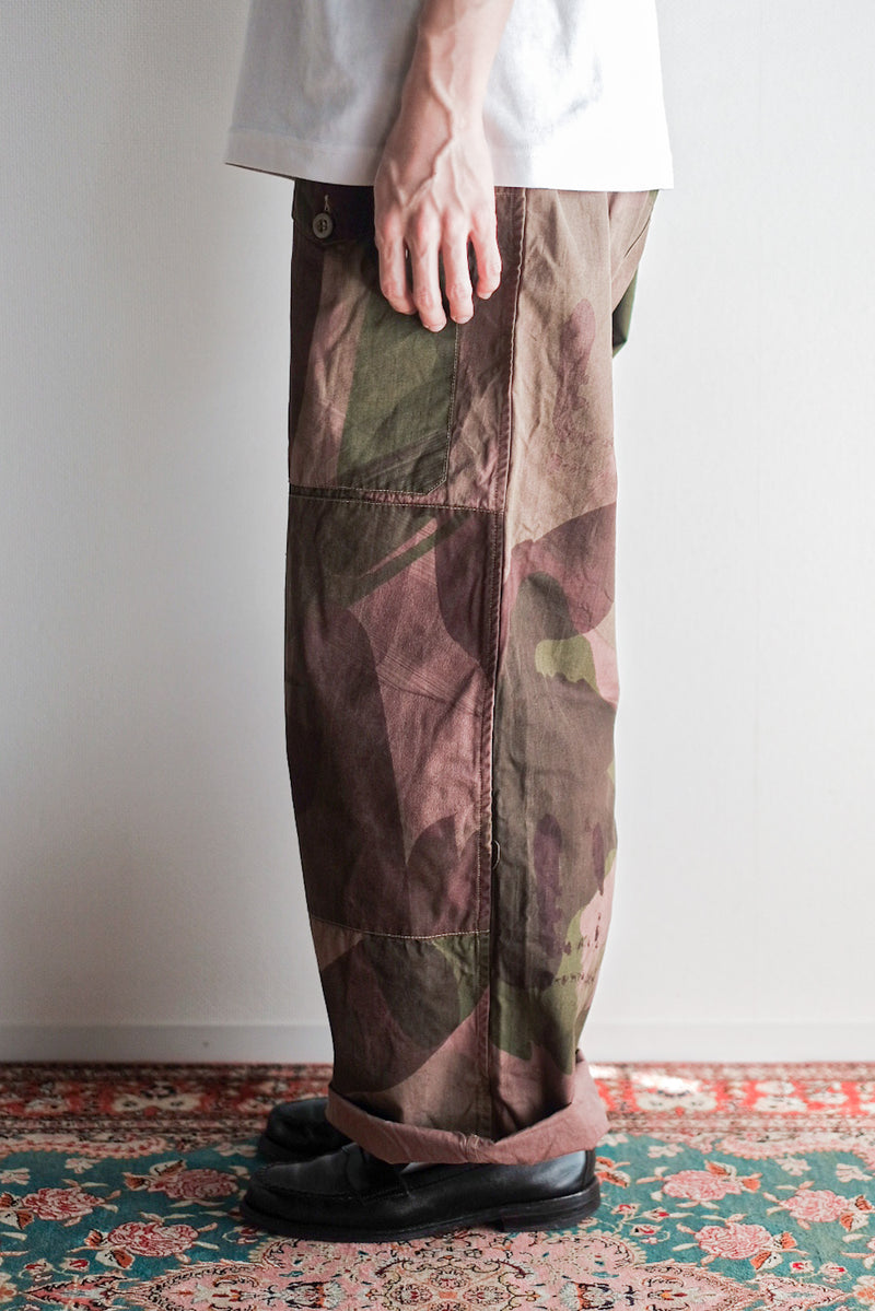 【~40's】British Army SAS Camouflaged Windproof Trousers Size.4 "Unusual Type" "Dead Stock"