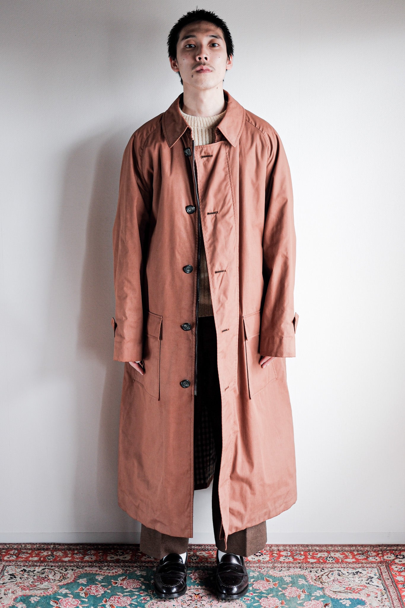 ［~80's］Vintage Aquascutum Single Raglan Soutien Collar Coat
