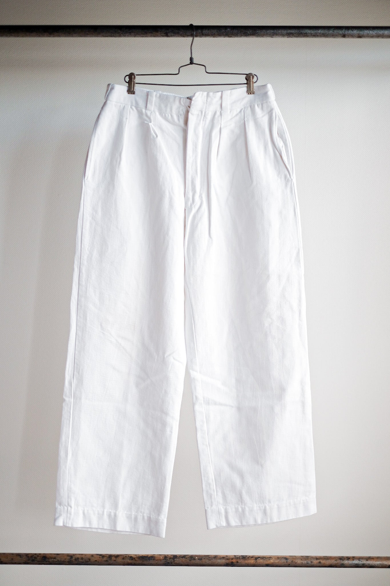 [~ 50's] กางเกงผ้าลินินวินเทจฝรั่งเศส