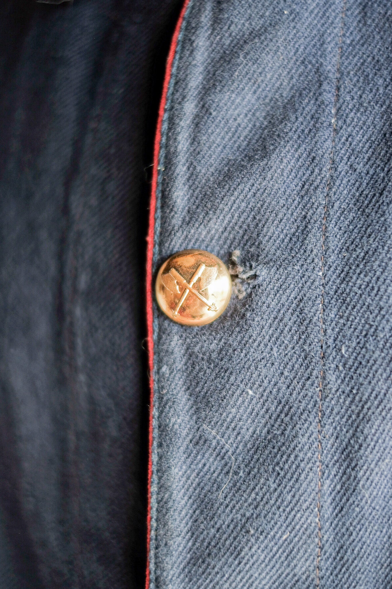 [~ 30's] French Vintage Indigo Cotton Twill Firefighter Jacket