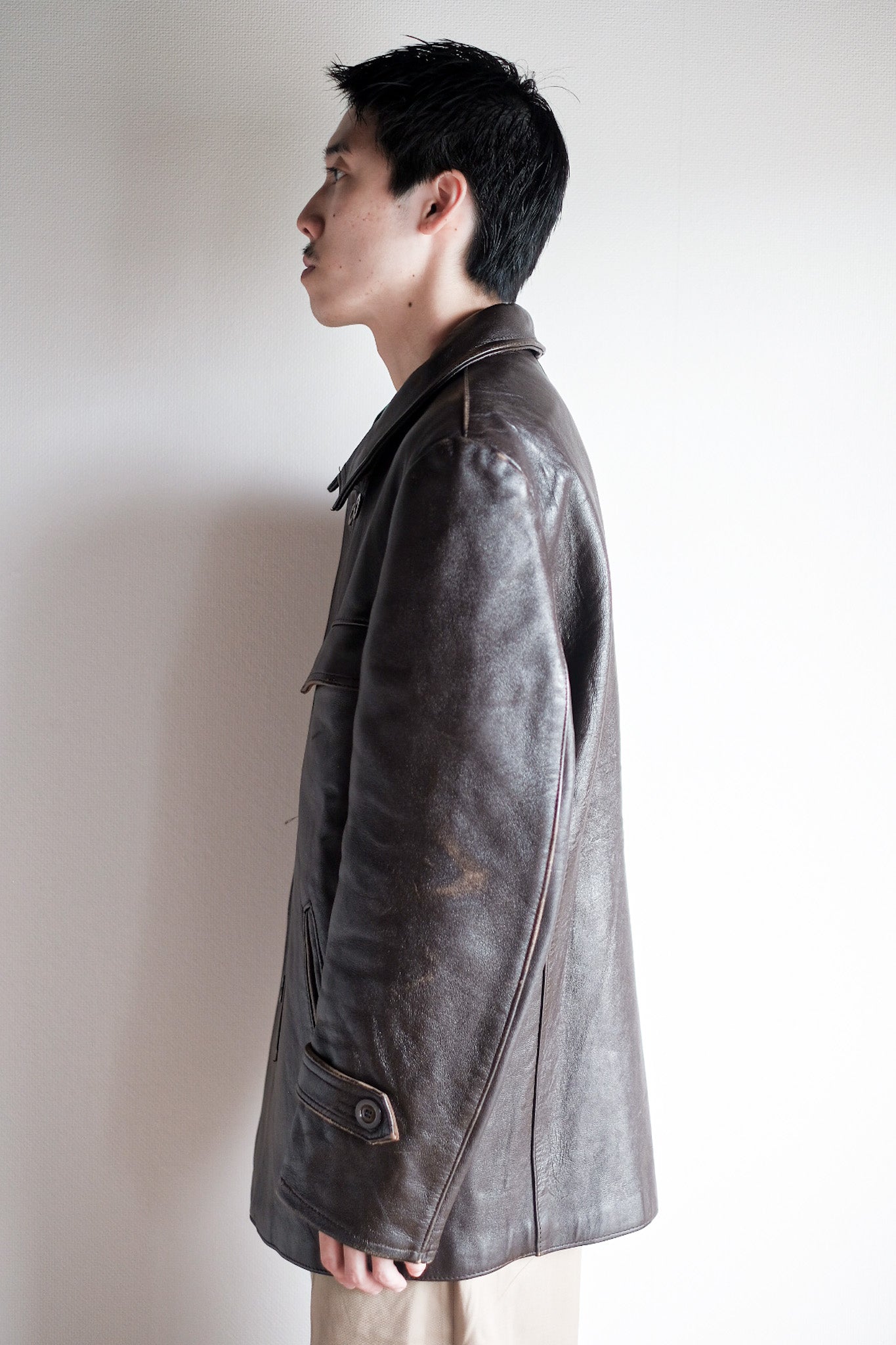 60's] French Vintage Le Corbusier Leather Work Jacket