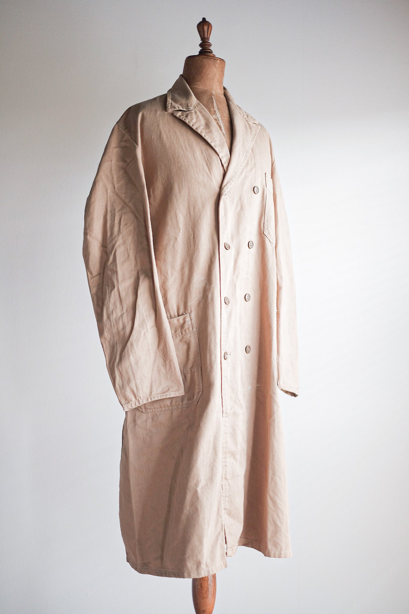 【~50's】Dutch Vintage Double Breasted Cotton Work Coat