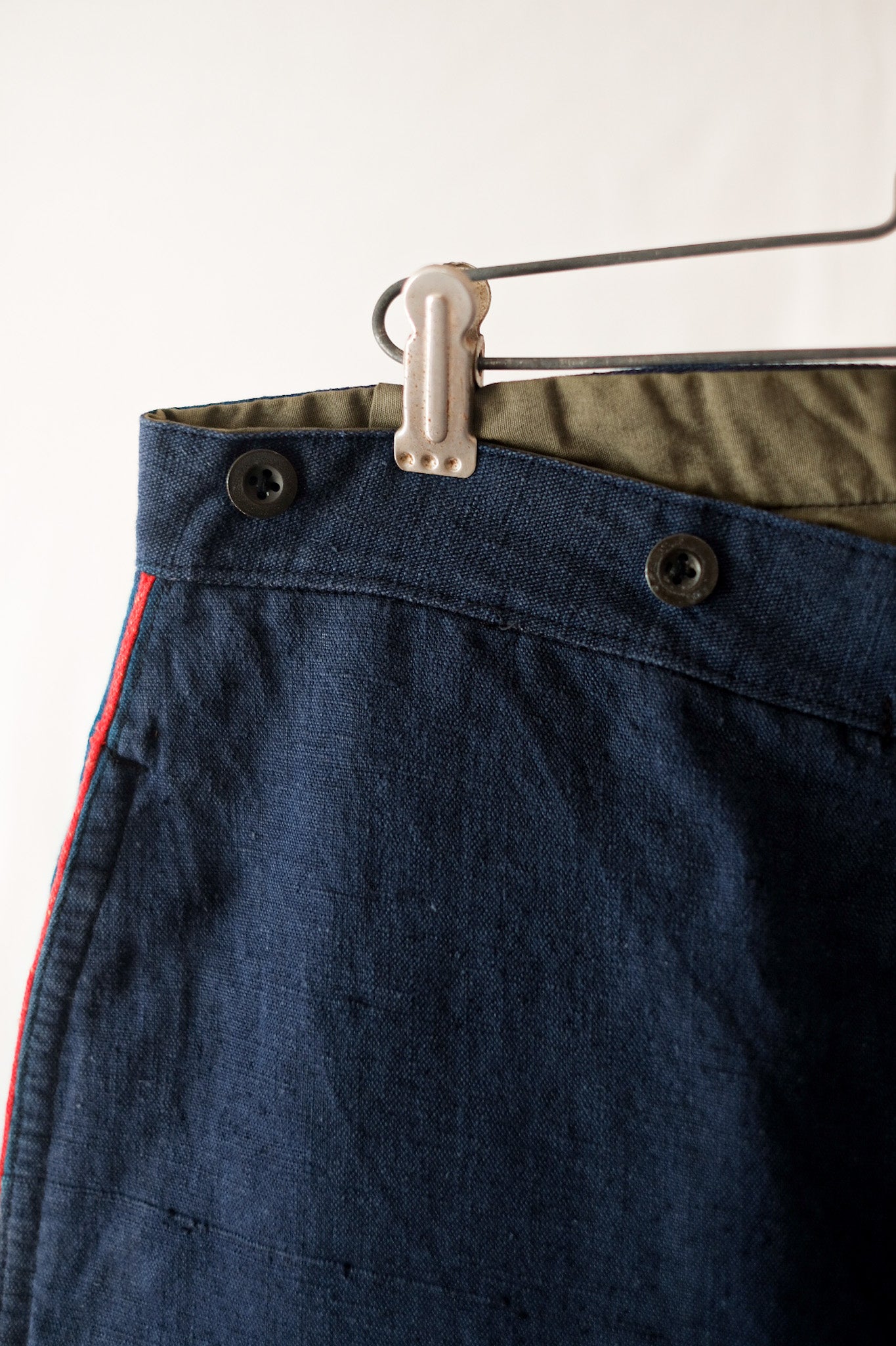 【~30's】French Vintage Indigo Linen Fireman Pants