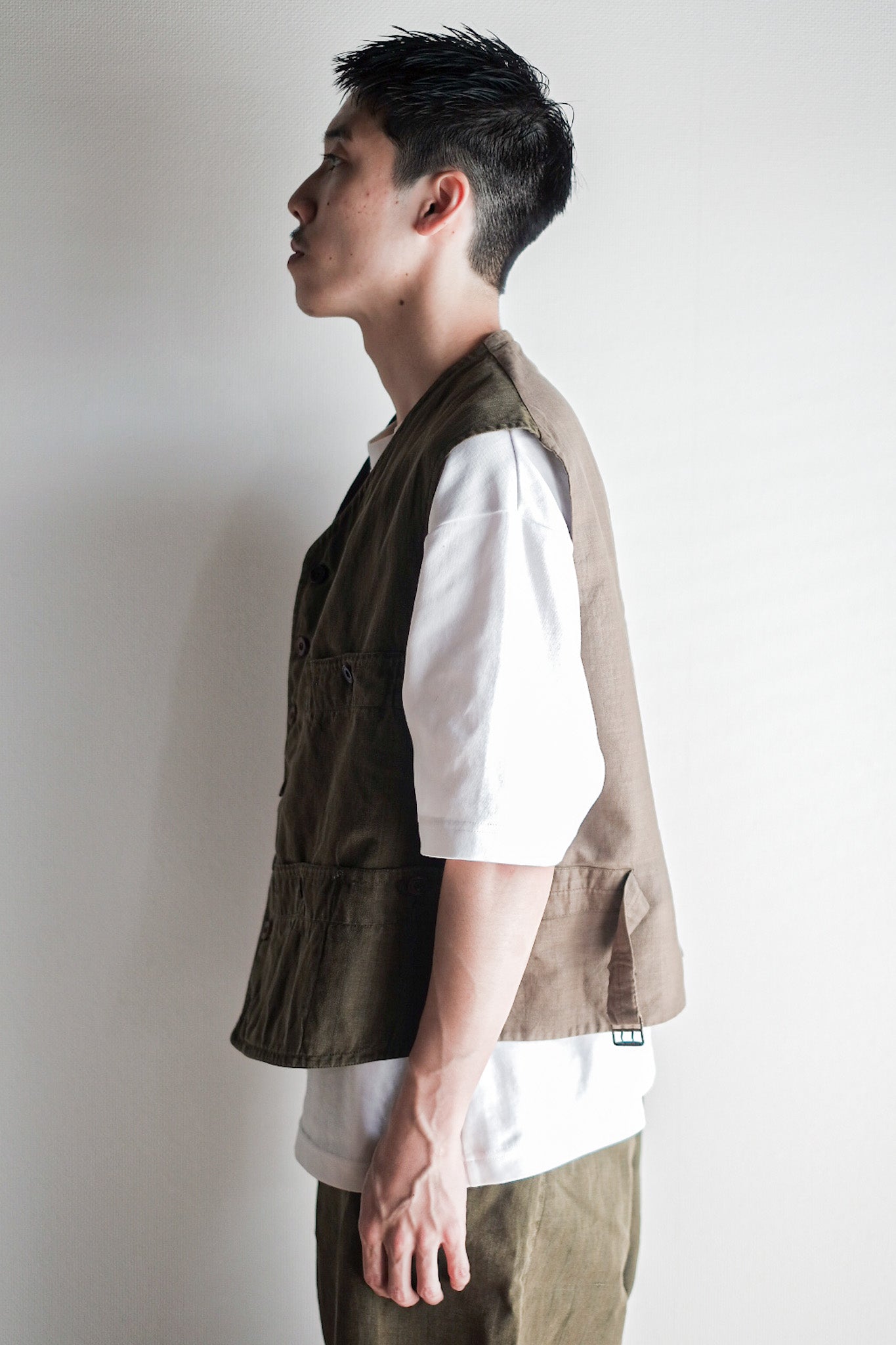 ［~20's］French Vintage Moss Green Hunting Gilet & Jodhpurs "Au Louvre"