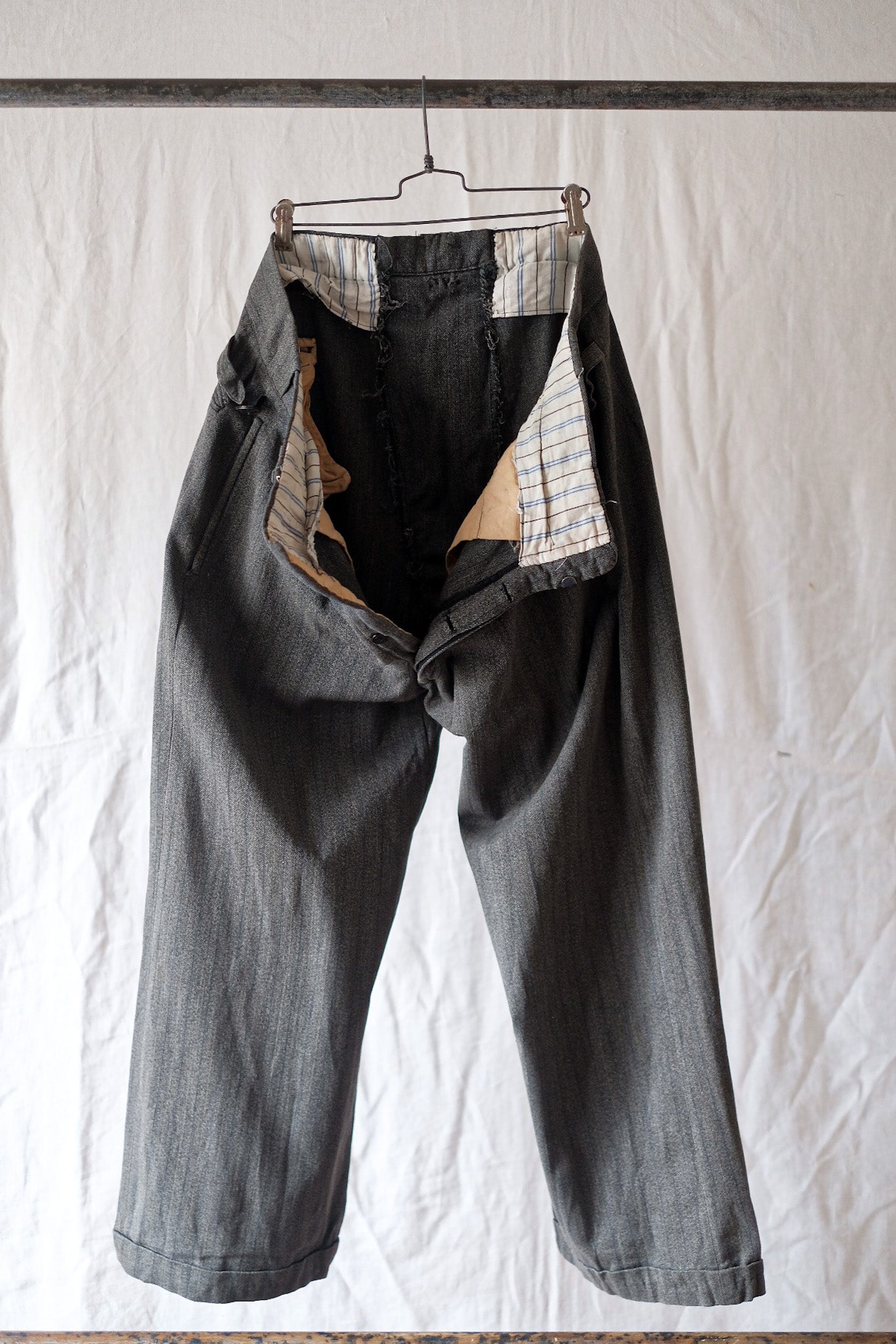 [〜40年代]法國復古鹽和胡椒HBT工作褲