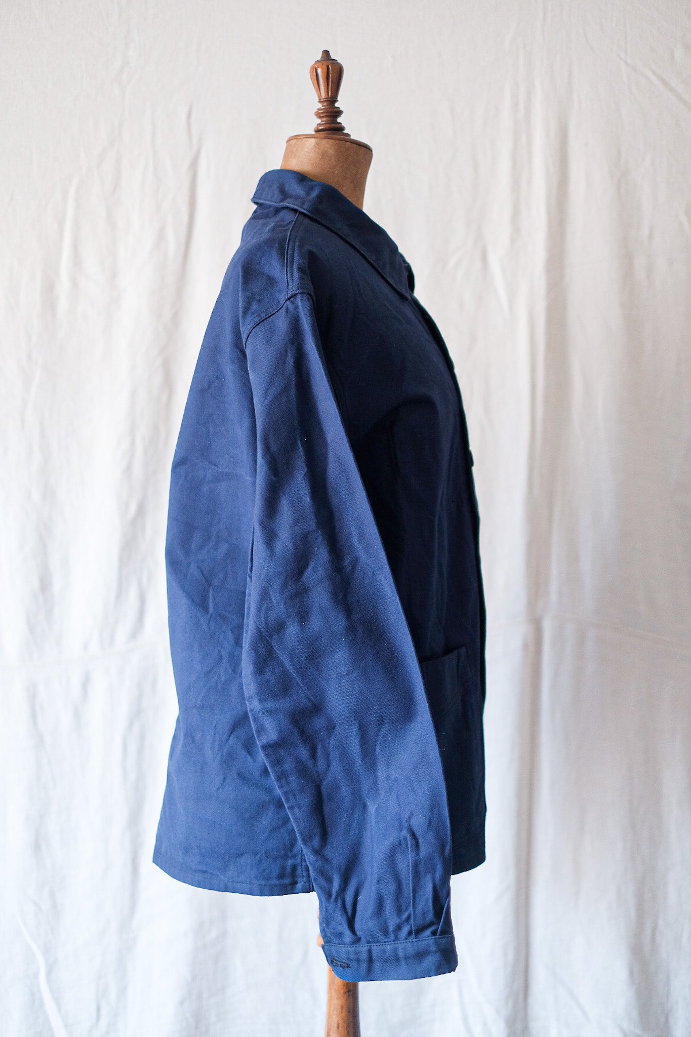 [~ 50's] French Vintage Blue Cotton Twil Work Jacket "Le Mont St. Michel"