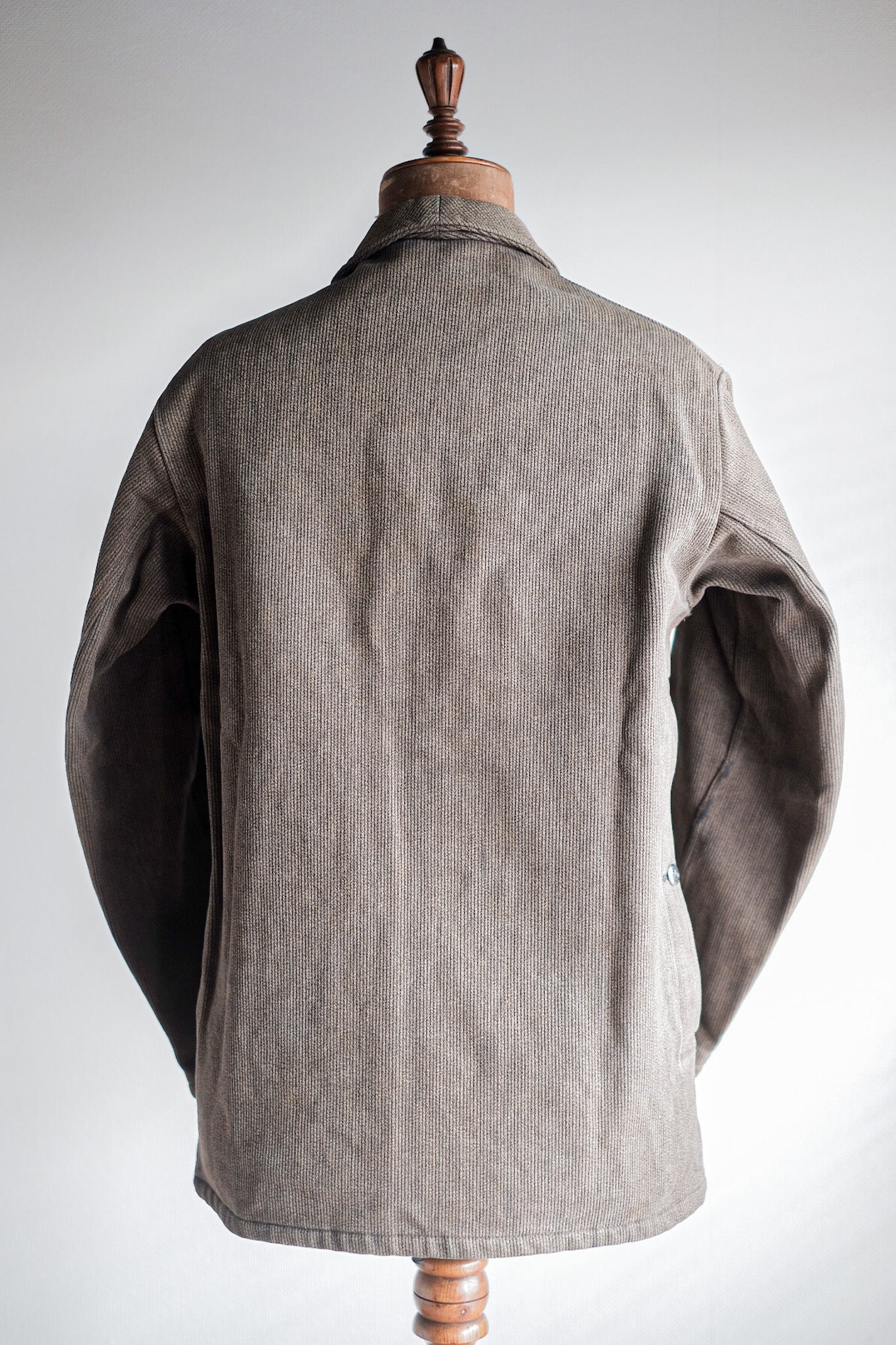 ［~60's］French Vintage Brown Salt & Pepper Cotton Pique Hunting Jacket