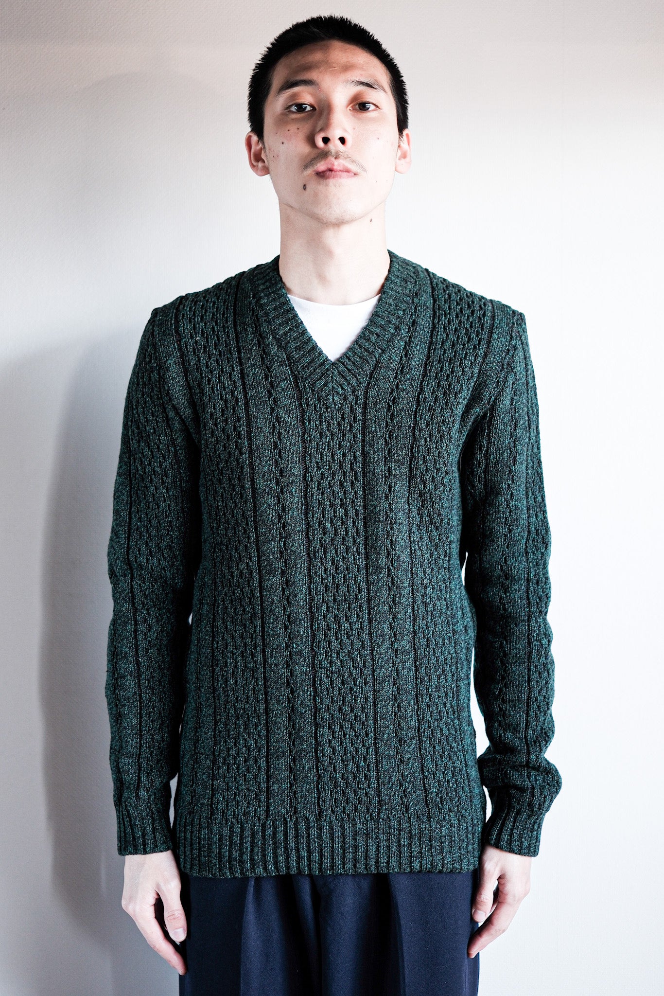 ［~60's］French Vintage V-neck Wool Sweater "Dead Stock"