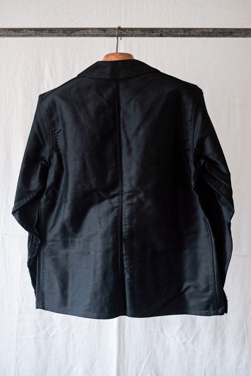 【~50's】French Vintage Black Moleskin Work Jacket "Dead Stock"