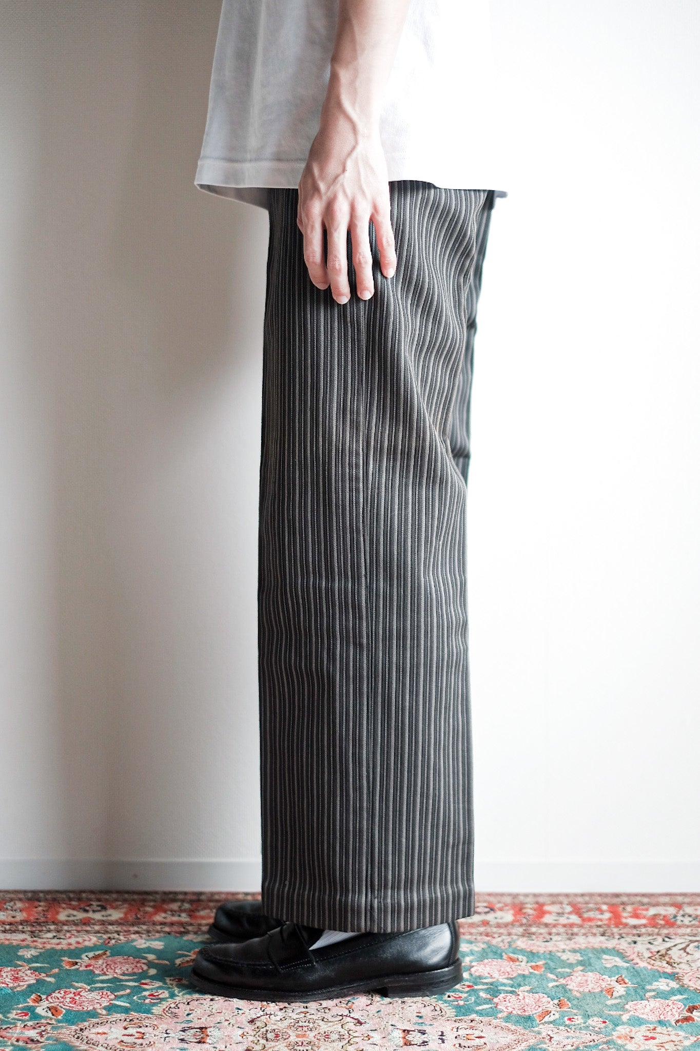 ［~40's］French Vintage Cotton Pique Striped Work Pants "Dead Stock"