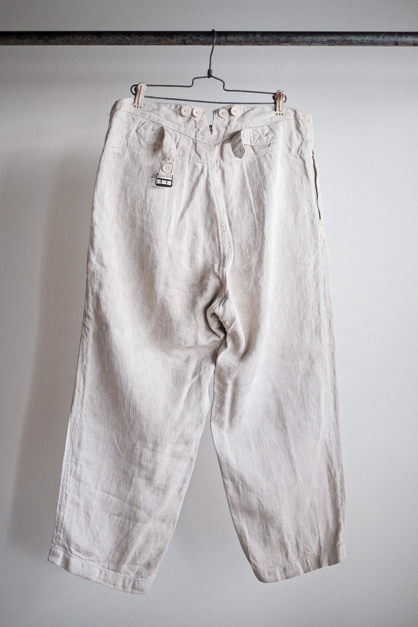 ［~40's］WW2 German Army Drillich HBT Linen Trousers