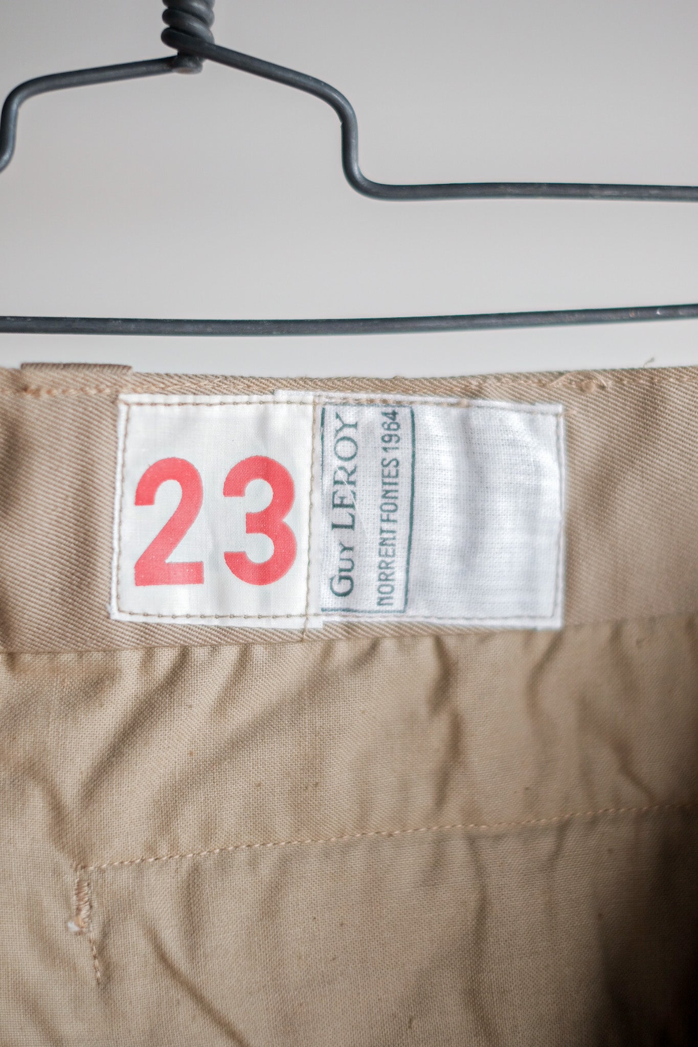 [〜60年代]法國陸軍M52 Chino褲子大小。23“死股”