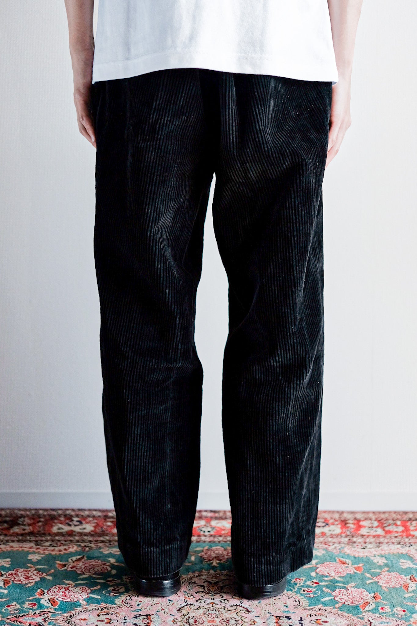 【~ 40'S】 Pantalon de travail en velours noir vintage français "Adolphe Lafont"