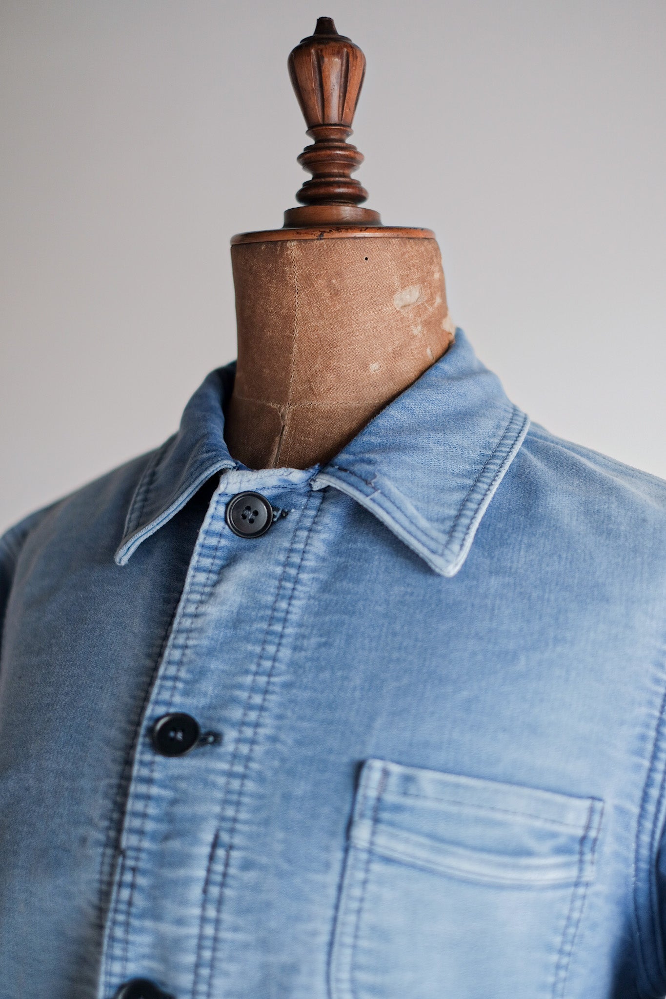 ［~50's］French Vintage Blue Moleskin Work Jacket "Le Mont St. Michel"