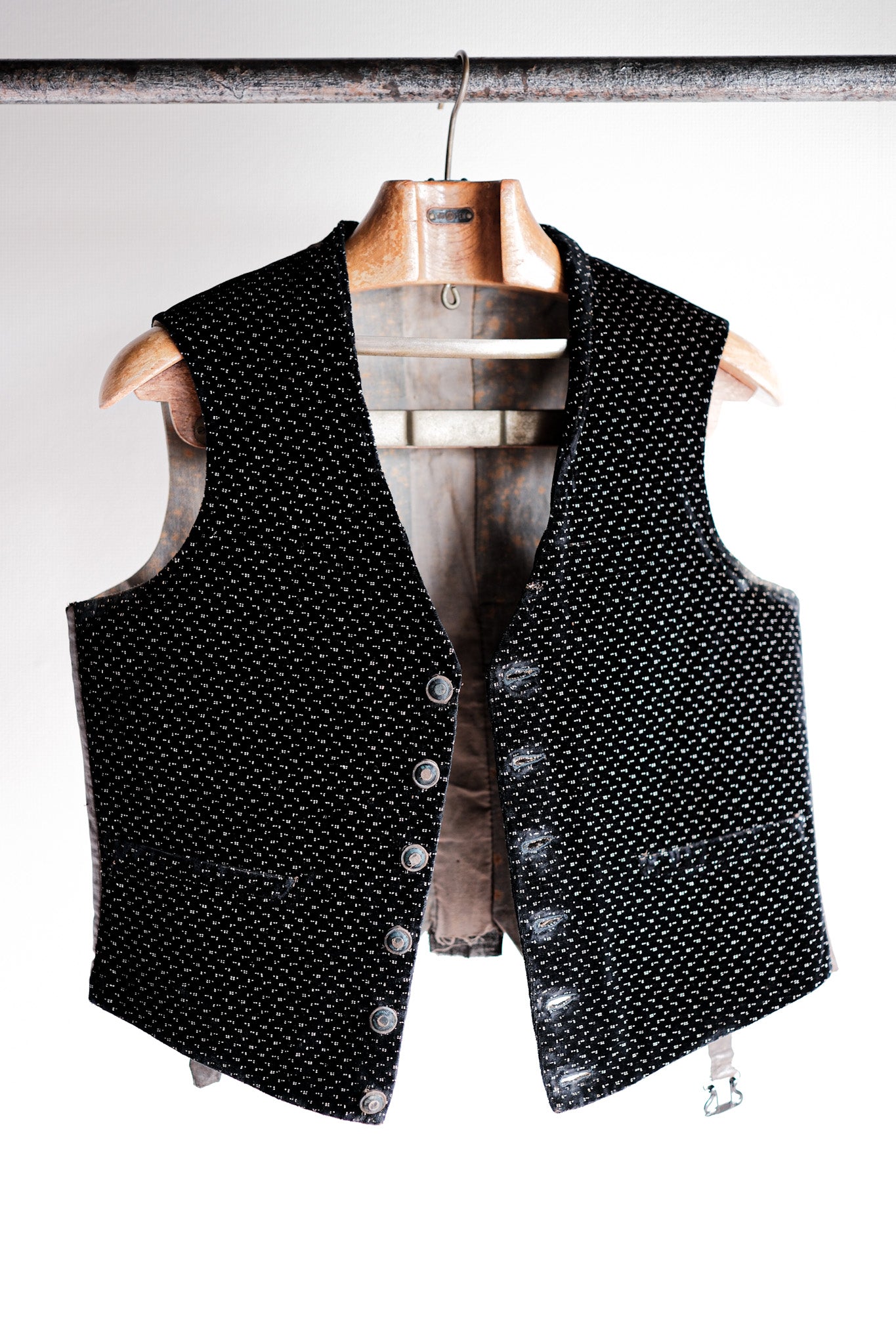 ［Late 19th C］French Antique Black Velvet Gilet