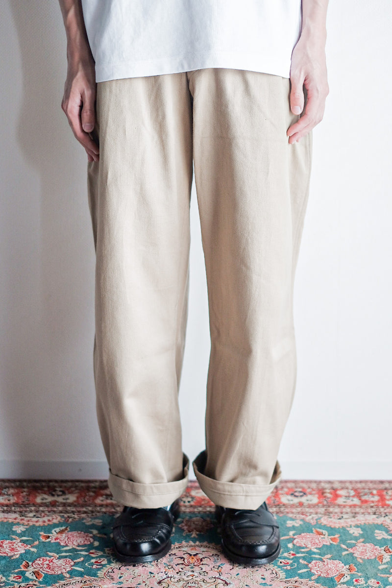[~ 60's] กองทัพฝรั่งเศส M52 ขนาดกางเกง Chino ขนาด 16 "Dead Stock"