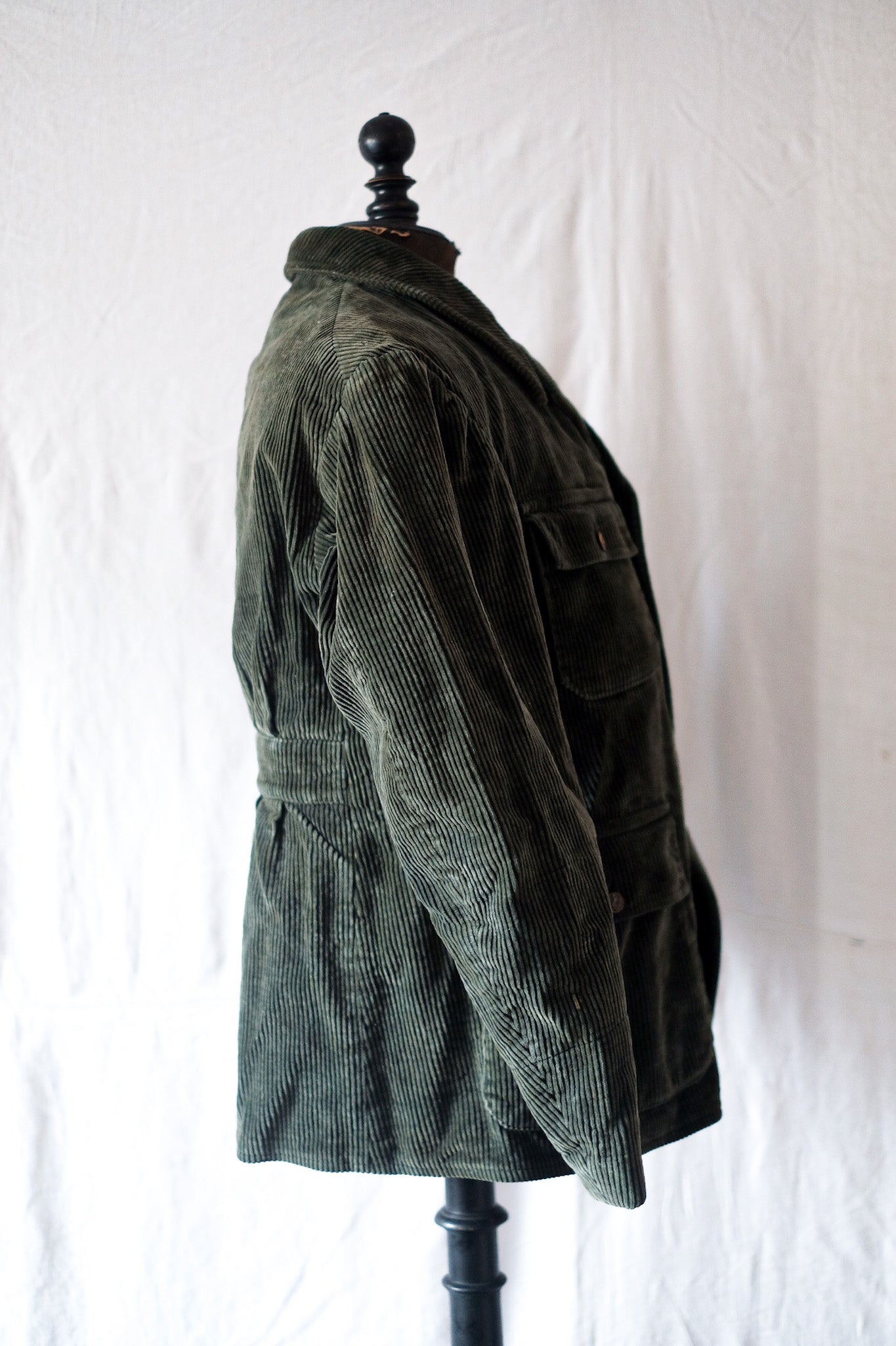 [~ 40's] Veste de gardien de chasse en velours vert vintage français