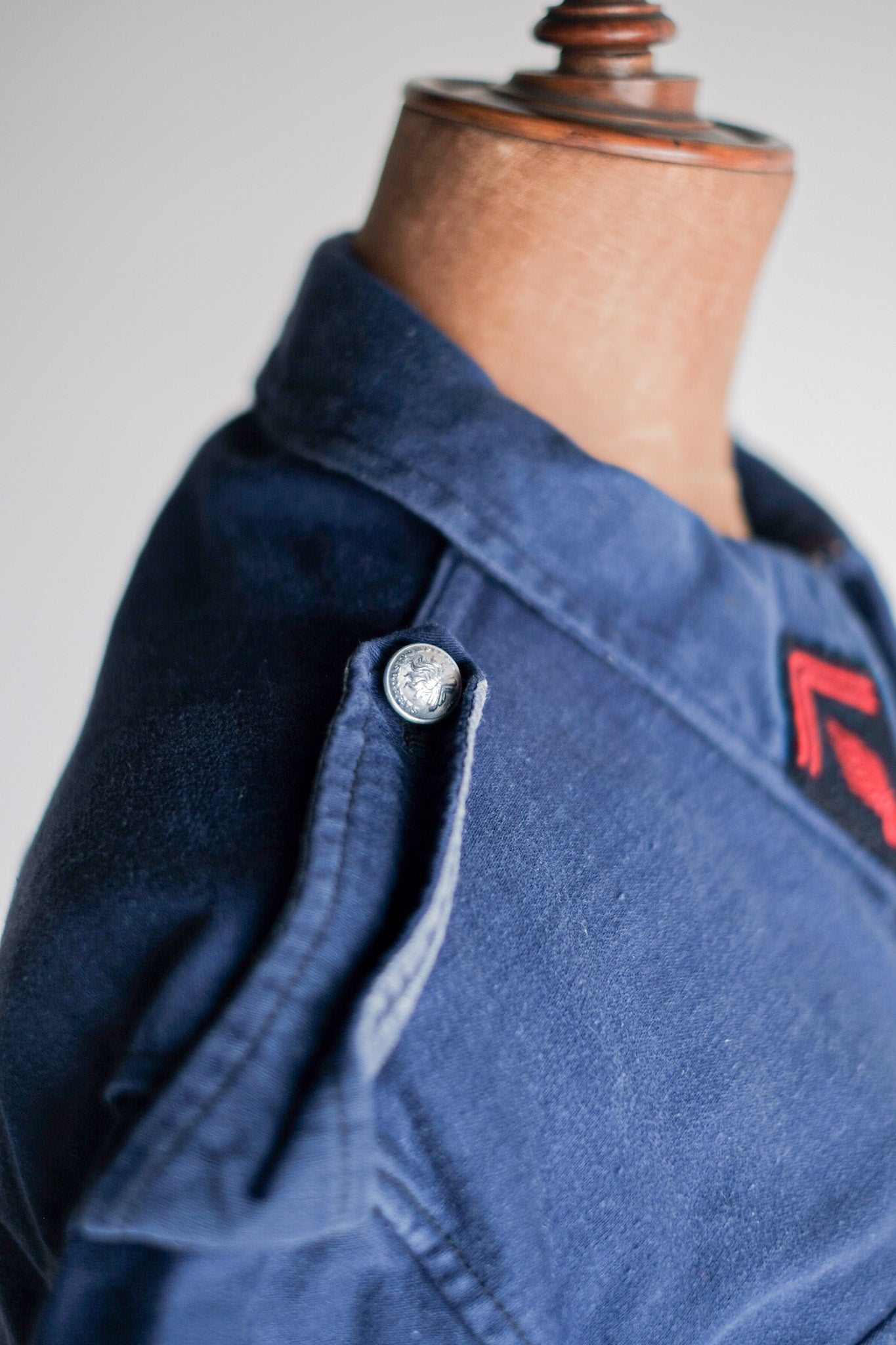 【~40's】French Vintage Blue Moleskin Fireman Jacket