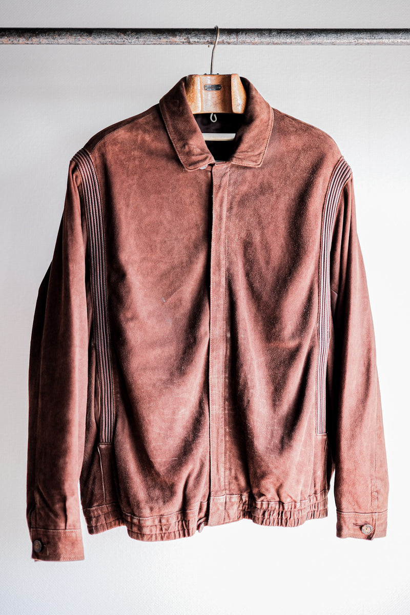 [~ 80's] แจ็คเก็ตหนังหนังนิ่มสีน้ำตาล Old Loewe