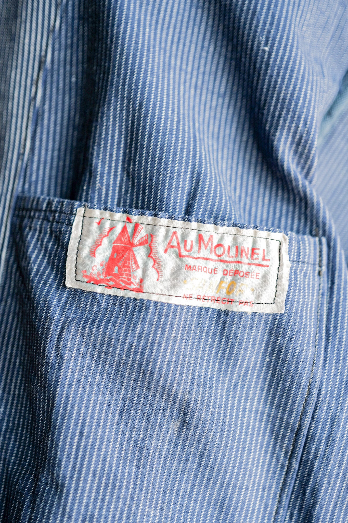［~60's］French Vintage Cotton Striped Work Jacket "AU MOLINEL"