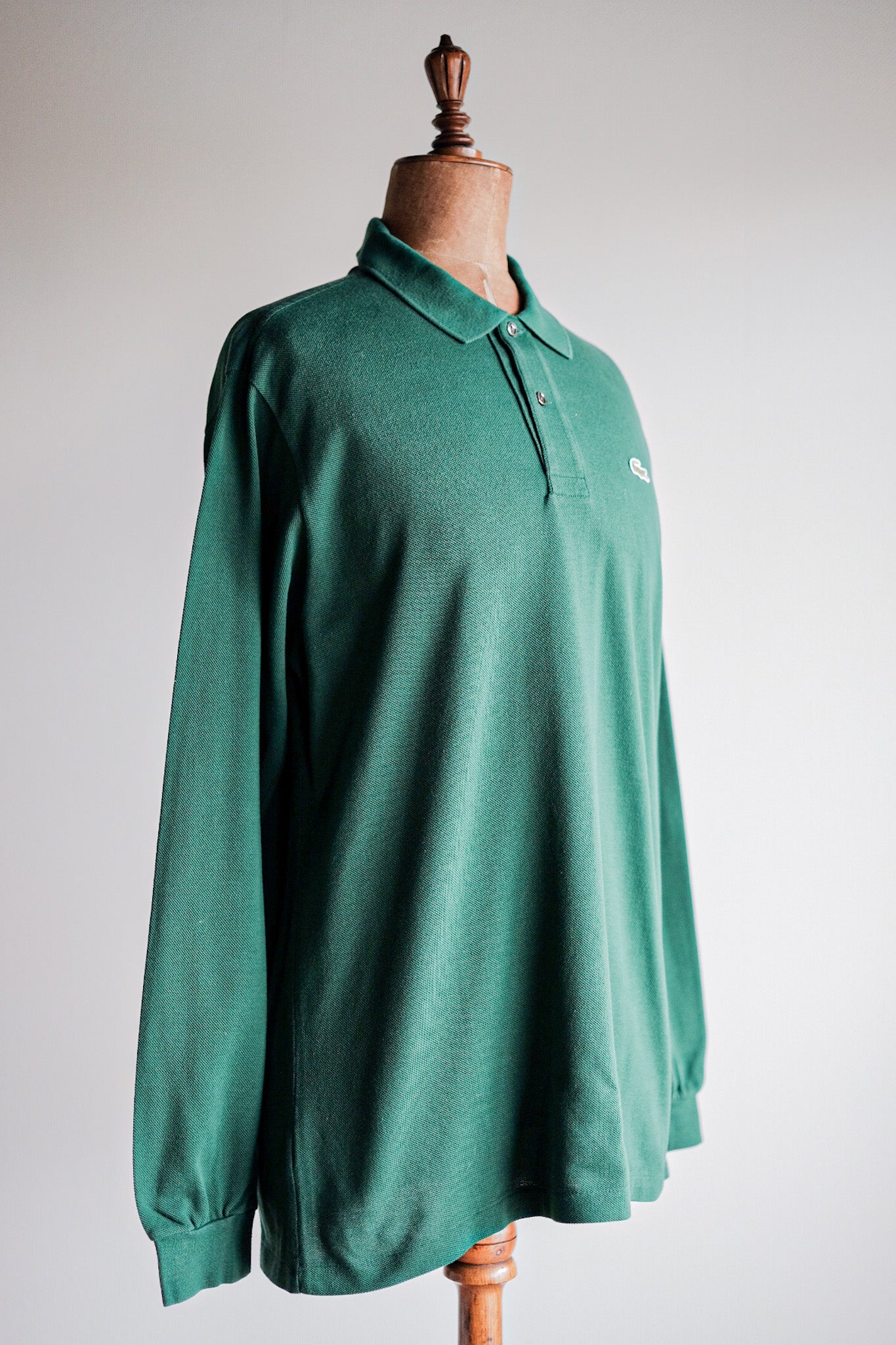 [~ 80's] Chemise Lacoste L/S Polo Shirt Size.5 "FOREST GREEN"