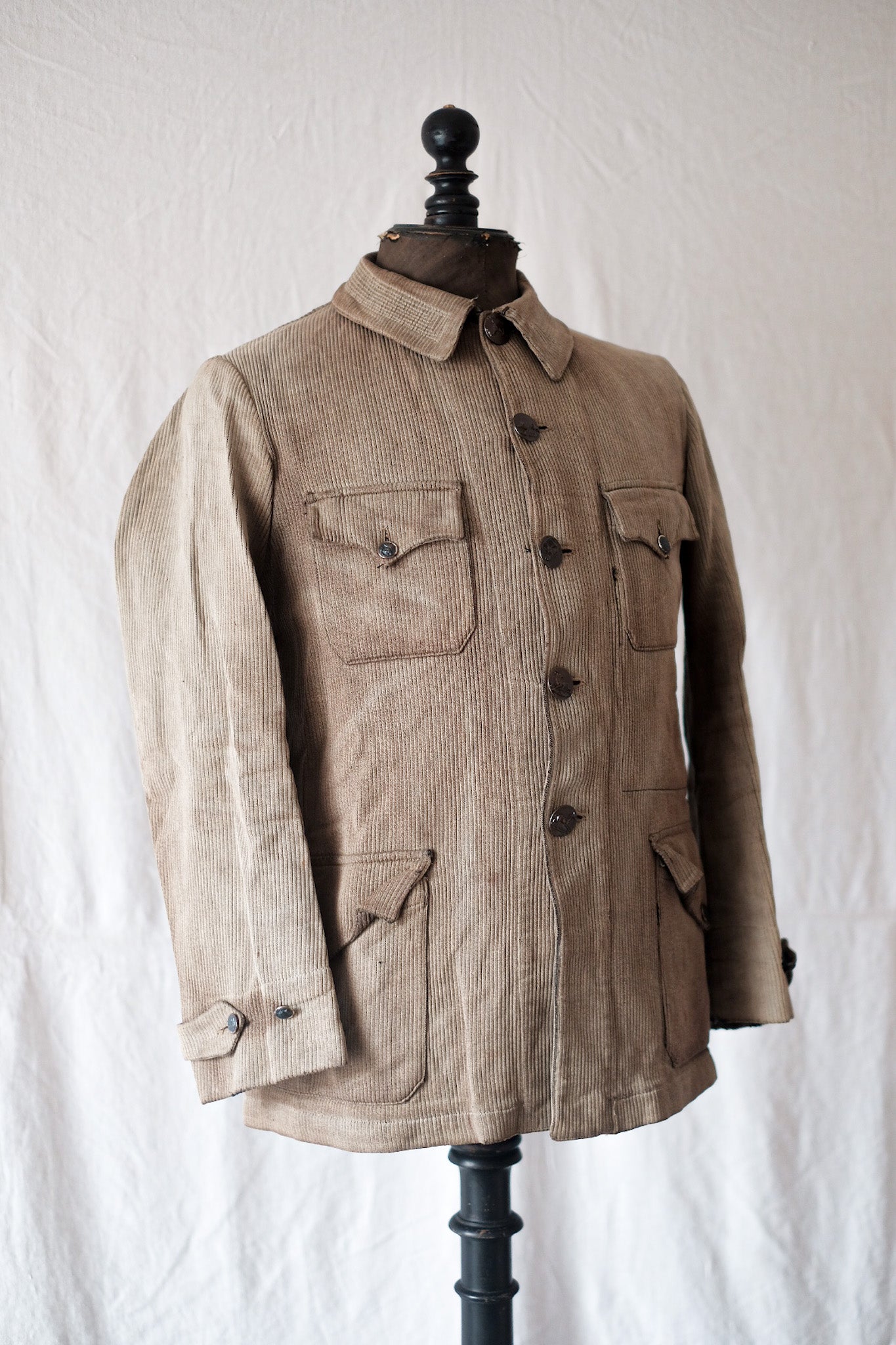 [〜30年代]法國復古棕色pique狩獵夾克