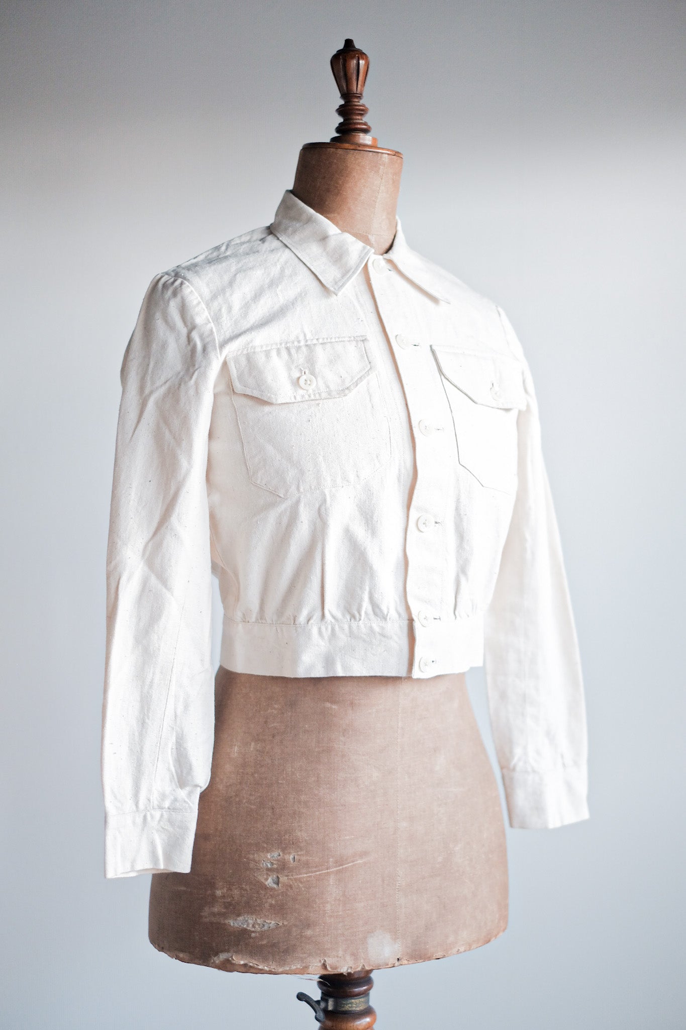 ［~30's］French Vintage Natural Cotton Summer Jacket "Dead Stock"