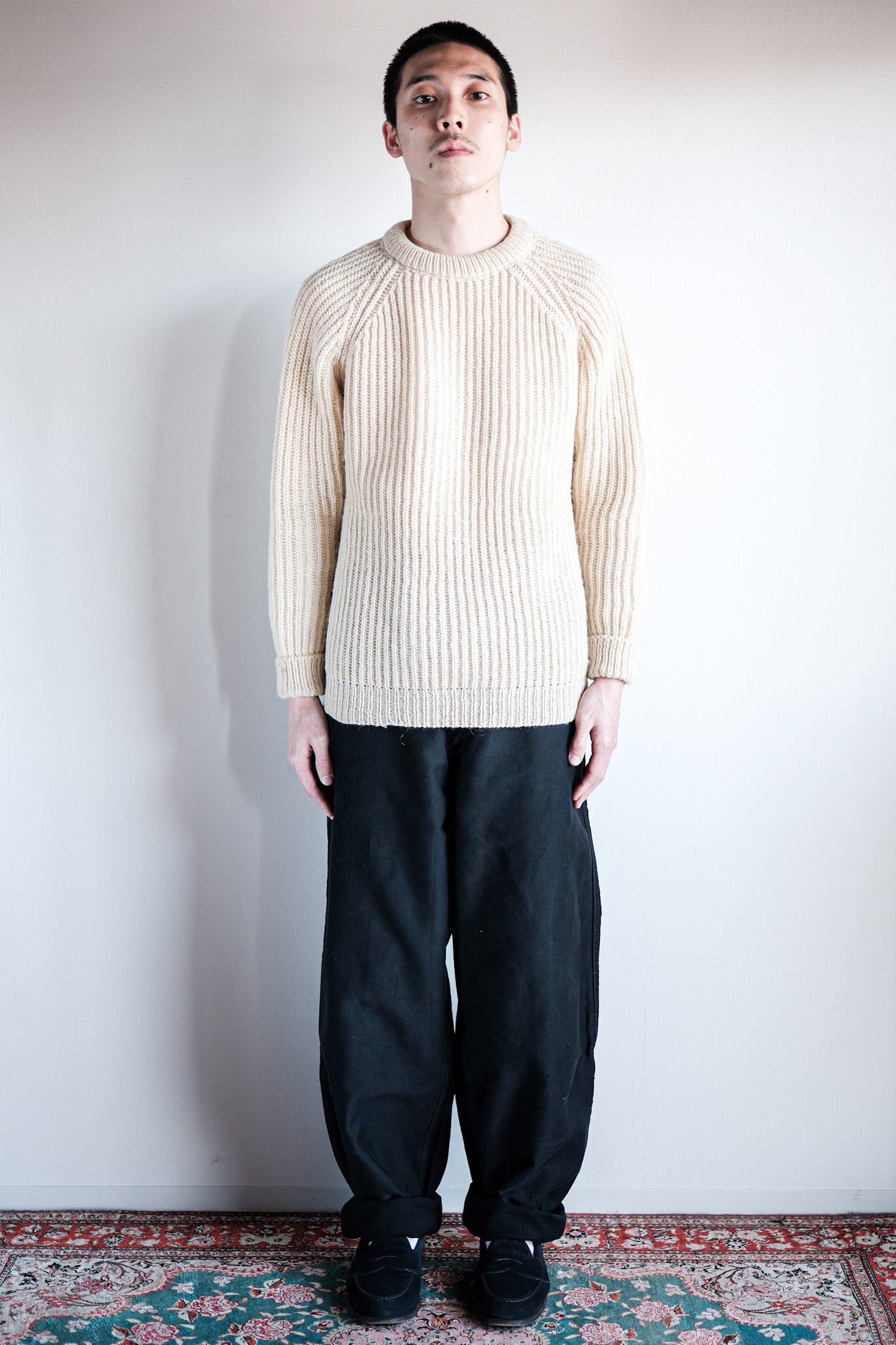 ［~50's］French Vintage Black Moleskin Work Pants "Adolphe Lafont"