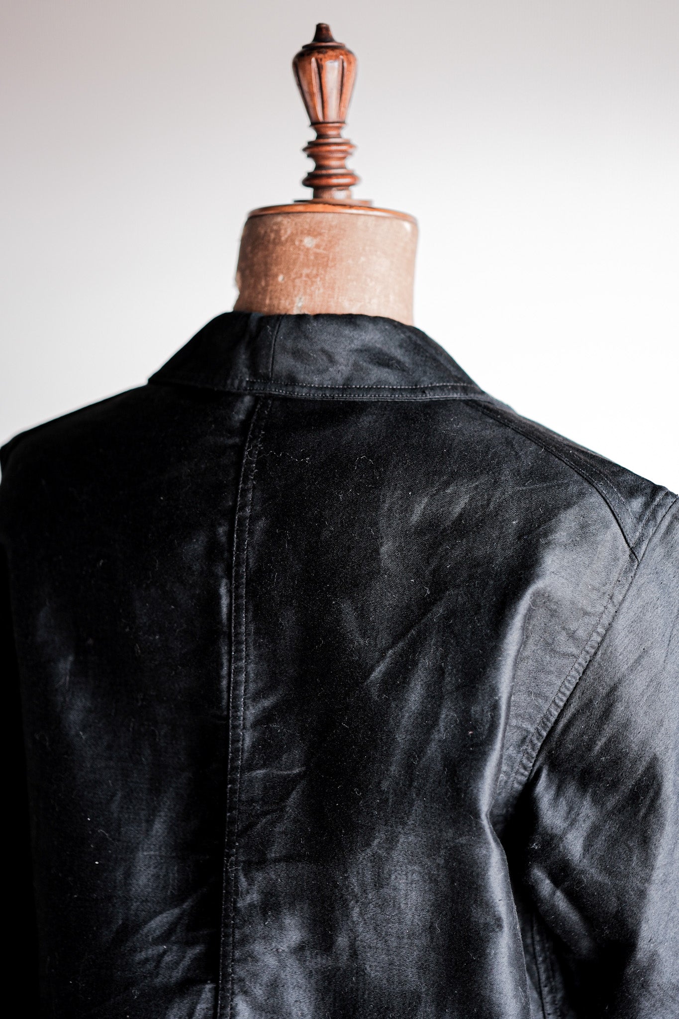 [~ 40's] French Vintage Black Light Moleskin Work Jacket "Vulcain" "Dead Stock"