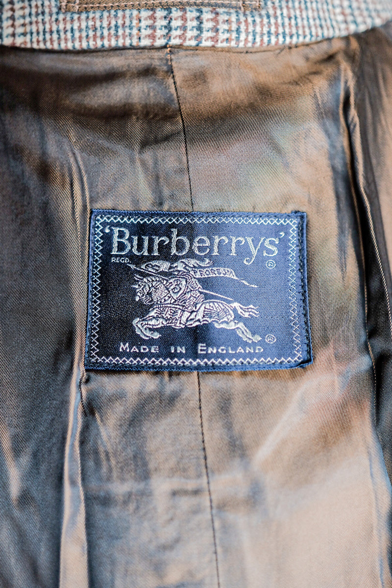 【~80's】Vintage Burberry's Single Raglan Balmacaan Coat Size.54R "Saddle Tweed"