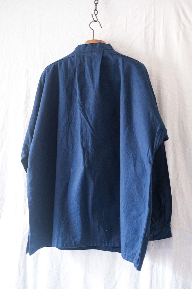 [〜50年代]法國復古靛藍棉花Smock Biaude“ Dead Stock”