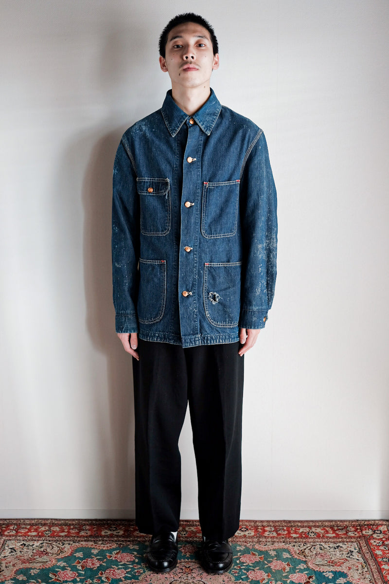 40's] American Vintage Prisoner Denim Work Jacket Size.36 – VIEUX