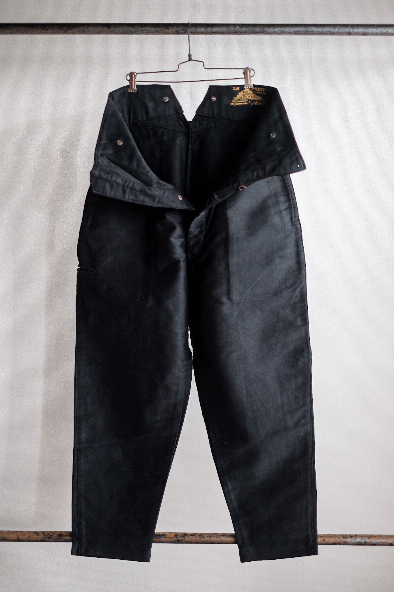 [〜30年代]法國復古黑色摩爾斯金鞋褲“ Le Mont St. Michel”“ Dead Stock”