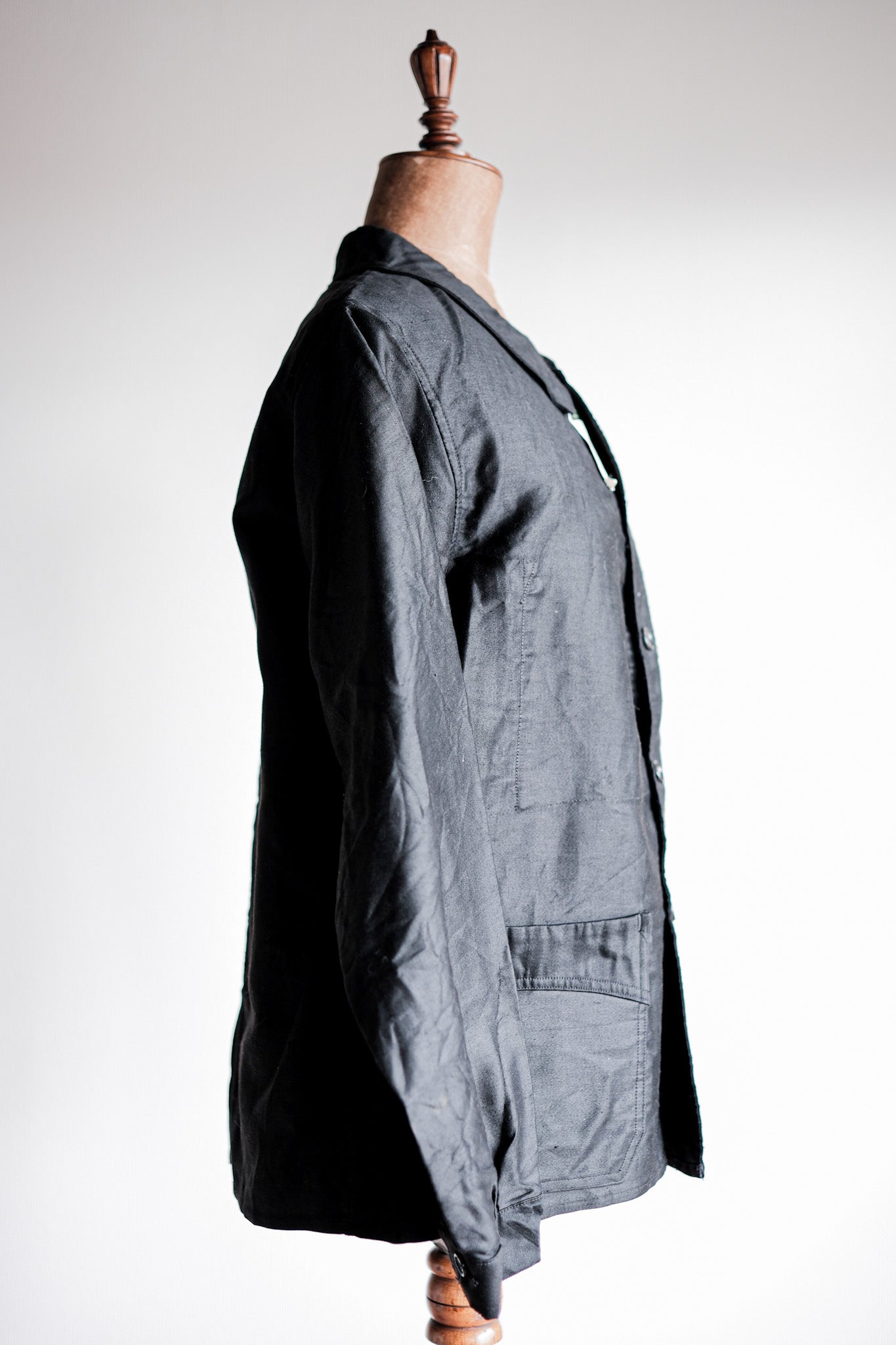 ［~40's］French Vintage Black Light Moleskin Work Jacket "Vulcain" "Dead Stock"