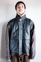 [~ 70's] Old Marcel Lassance Leather Bomber Jacket Size.52