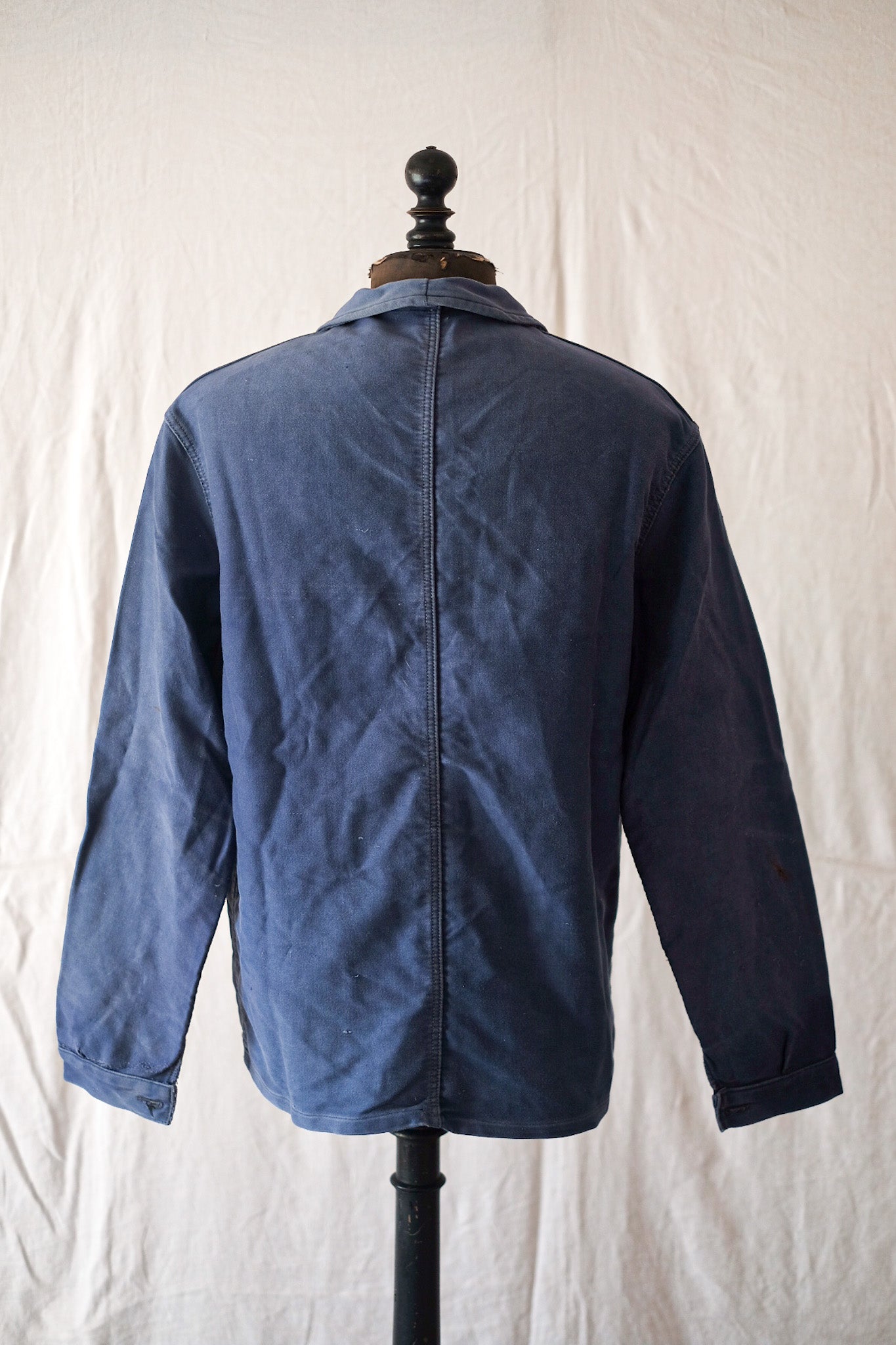 [~ 50's] French Vintage Blue Moleskin Work Jacket "Adolphe Lafont"