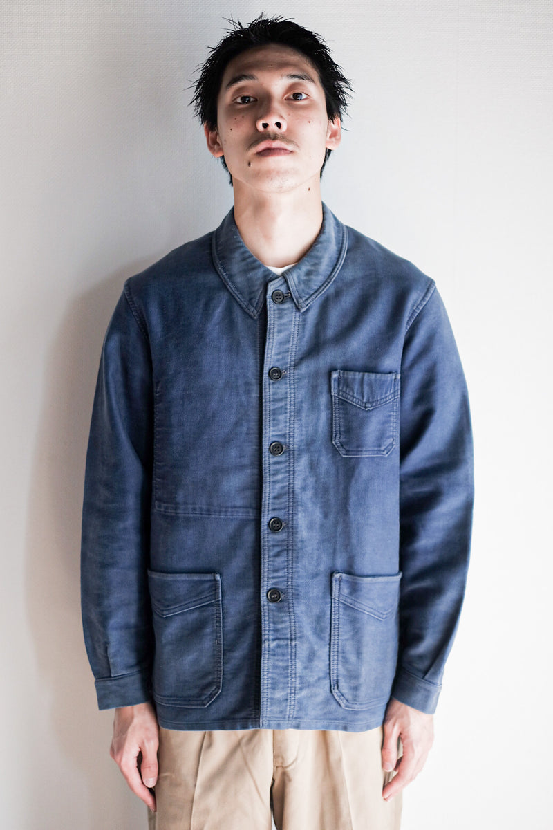 [~ 40's] แจ็คเก็ตงาน Moleskin ของ French Vintage Blue Work