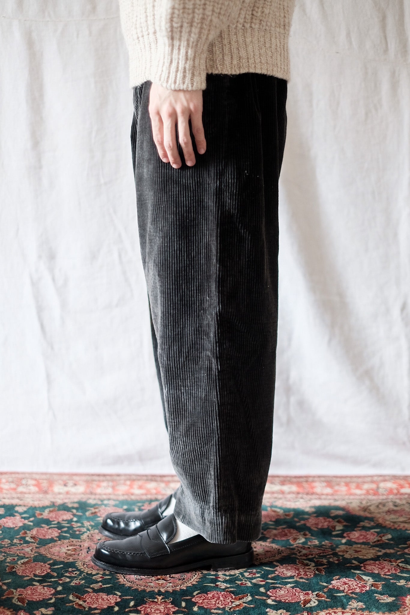 [~ 30's] French Vintage Black Corduroy Work Pants "Adolphe Lafont"