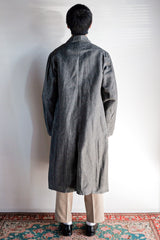 [~ 40's] French Vintage Black Chambray Atelier Coat "Dead Stock"