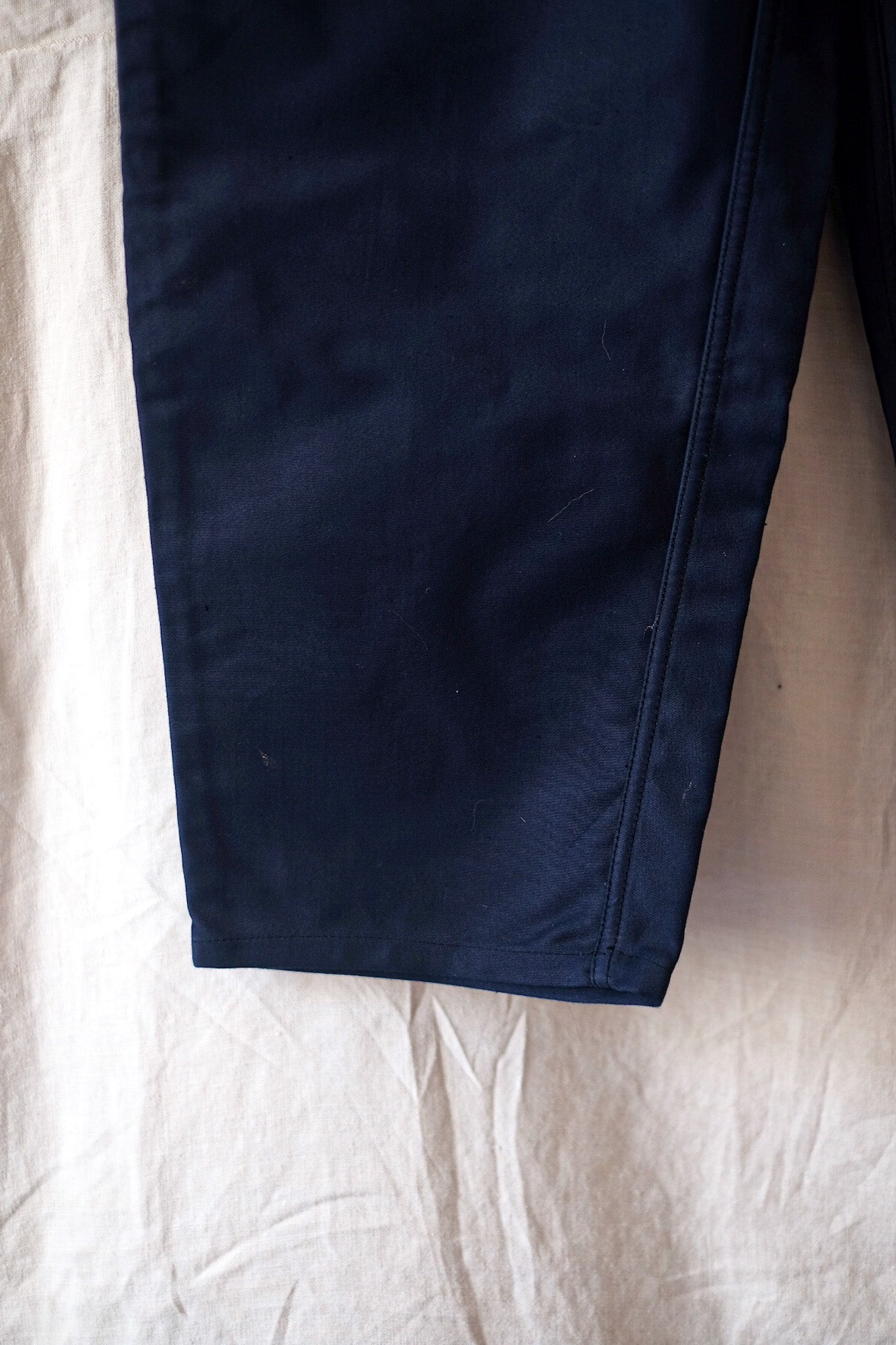 【~40's】French Vintage Blue Moleskin Work Pants "Adolphe Lafont" "Dead Stock"