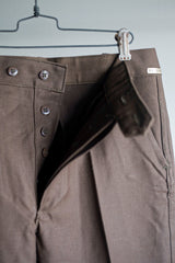 【~50's】French Vintage Brown Cotton Twill Work Pant "AUMOLINEL" "Dead Stock"