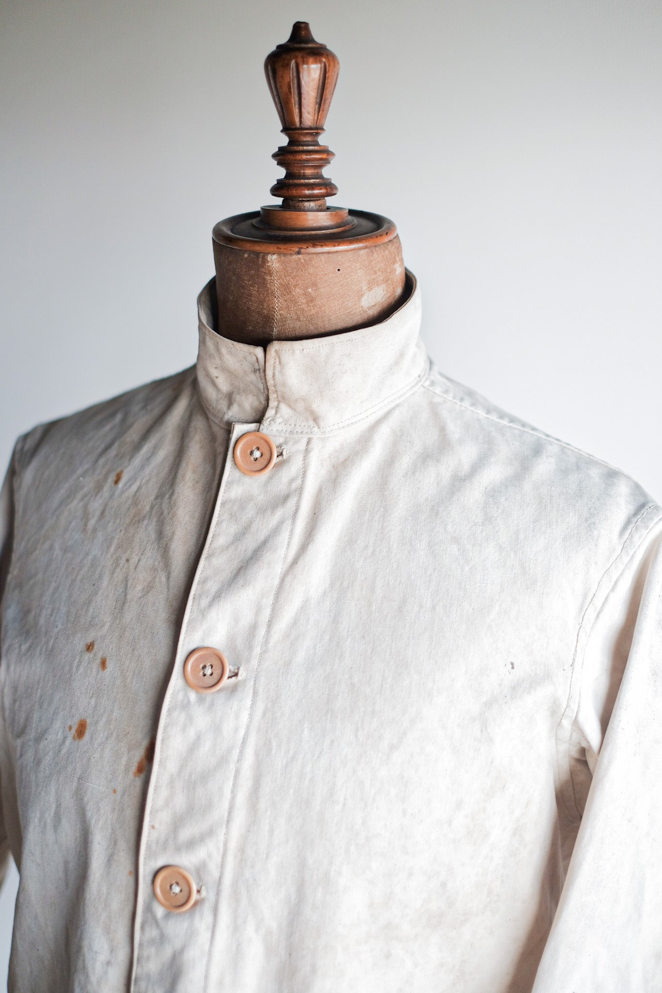 ［~30's］French Vintage Stand Collar Linen Jacket